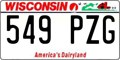 WI license plate 549PZG