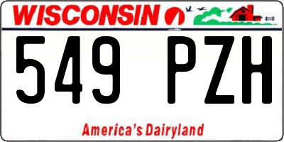 WI license plate 549PZH