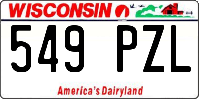 WI license plate 549PZL