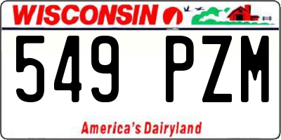 WI license plate 549PZM