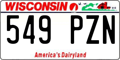 WI license plate 549PZN