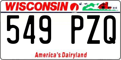 WI license plate 549PZQ