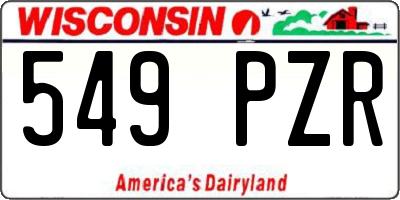 WI license plate 549PZR