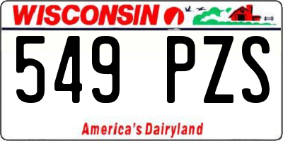 WI license plate 549PZS