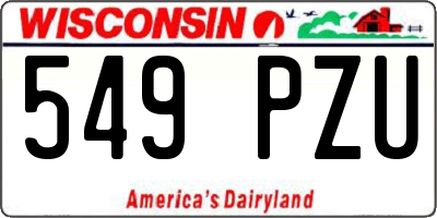 WI license plate 549PZU