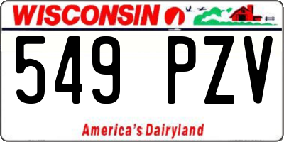 WI license plate 549PZV