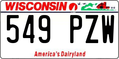 WI license plate 549PZW