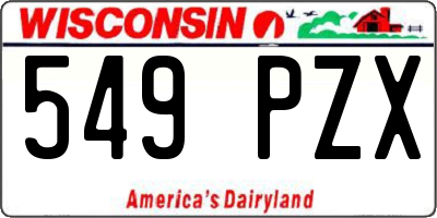 WI license plate 549PZX