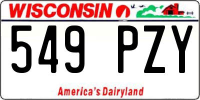 WI license plate 549PZY