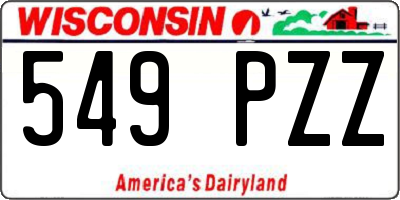 WI license plate 549PZZ