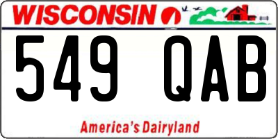 WI license plate 549QAB