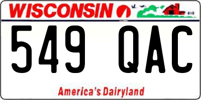 WI license plate 549QAC