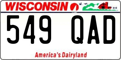 WI license plate 549QAD