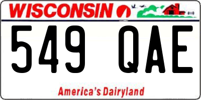 WI license plate 549QAE