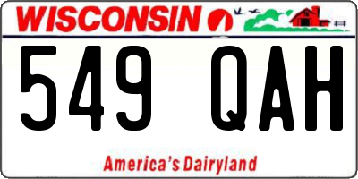 WI license plate 549QAH