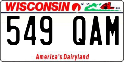 WI license plate 549QAM