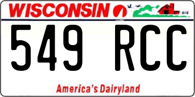 WI license plate 549RCC