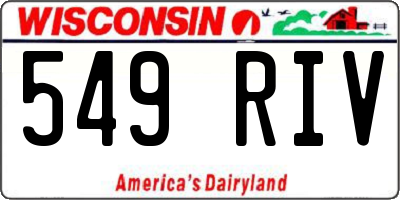 WI license plate 549RIV