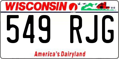 WI license plate 549RJG