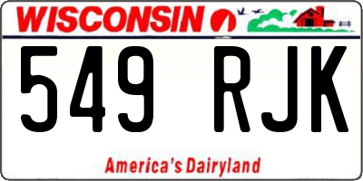 WI license plate 549RJK
