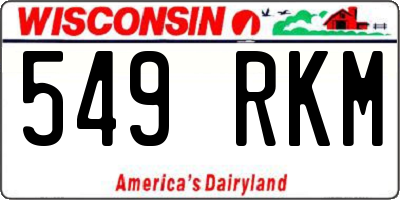 WI license plate 549RKM