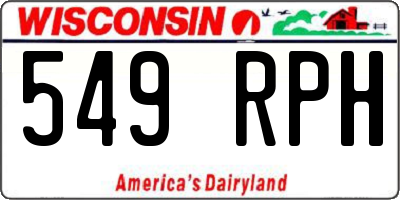 WI license plate 549RPH