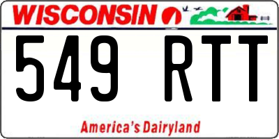 WI license plate 549RTT