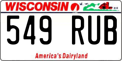 WI license plate 549RUB