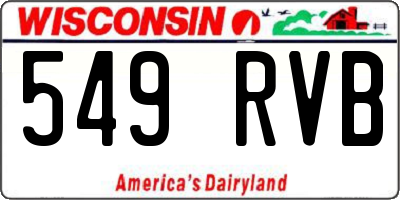 WI license plate 549RVB