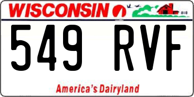 WI license plate 549RVF