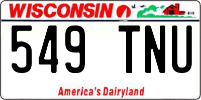 WI license plate 549TNU