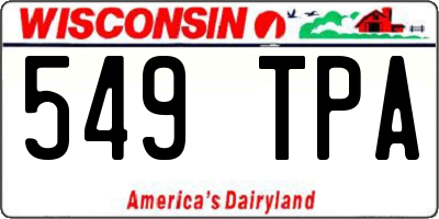 WI license plate 549TPA