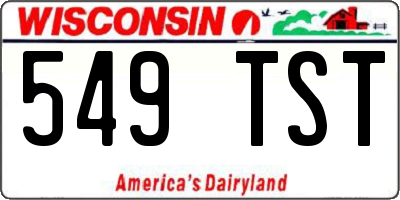 WI license plate 549TST