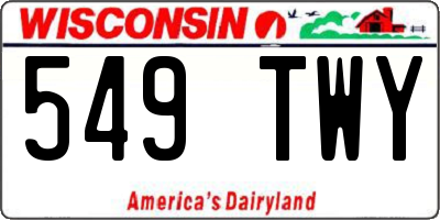 WI license plate 549TWY