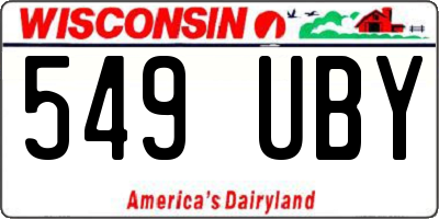 WI license plate 549UBY