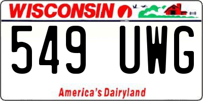 WI license plate 549UWG