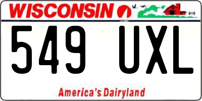 WI license plate 549UXL