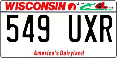 WI license plate 549UXR