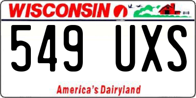 WI license plate 549UXS