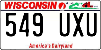 WI license plate 549UXU