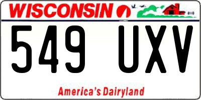WI license plate 549UXV
