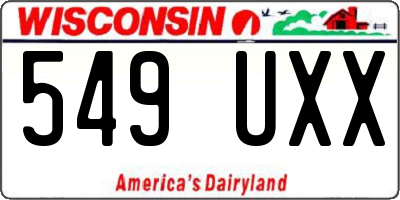 WI license plate 549UXX