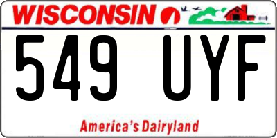 WI license plate 549UYF