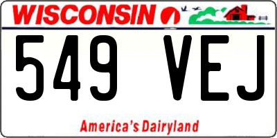 WI license plate 549VEJ