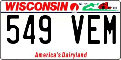 WI license plate 549VEM