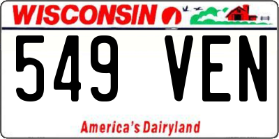 WI license plate 549VEN