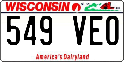 WI license plate 549VEO