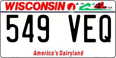 WI license plate 549VEQ