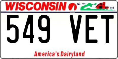 WI license plate 549VET