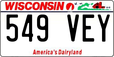 WI license plate 549VEY